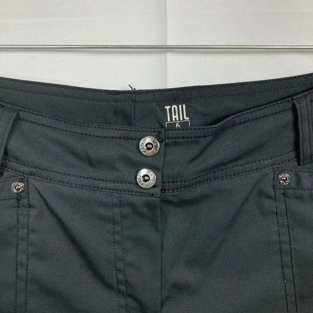 Tail Pants Womens Sz 6 Black Stretch Golf Crop Capri Pockets‎ Tennis